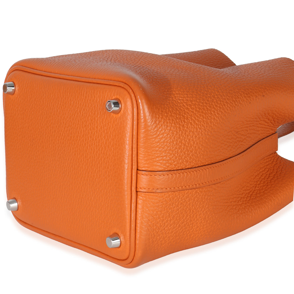 Hermès Orange H Clemence Picotin Lock 18 PHW Handbag box