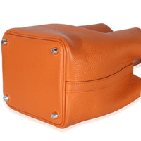 Hermès Orange H Clemence Picotin Lock 18 PHW Handbag box