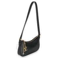 Louis Vuitton Black Calfskin Pochette LV Bloom Handbag pv