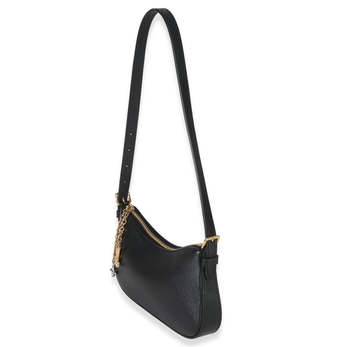 Louis Vuitton Black Calfskin Pochette LV Bloom Handbag sv