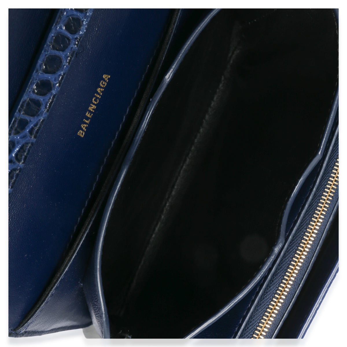 Balenciaga B. Navy Croc Small Shoulder Bag Handbag ad1