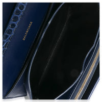 Balenciaga B. Navy Croc Small Shoulder Bag Handbag ad1