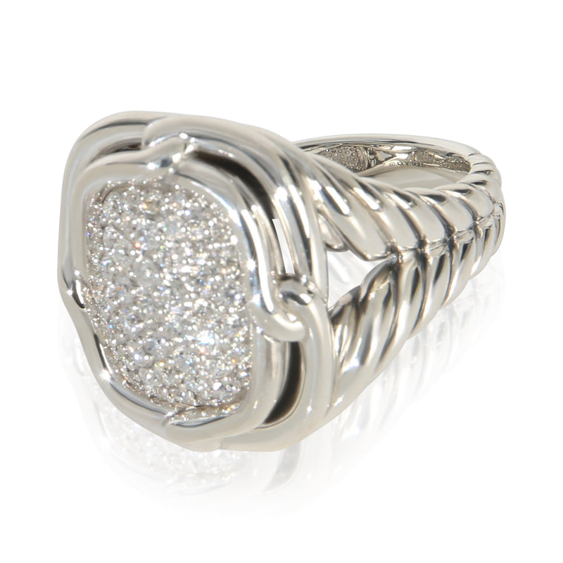 David Yurman Sterling Silver Diamond Labyrinth Ring fv