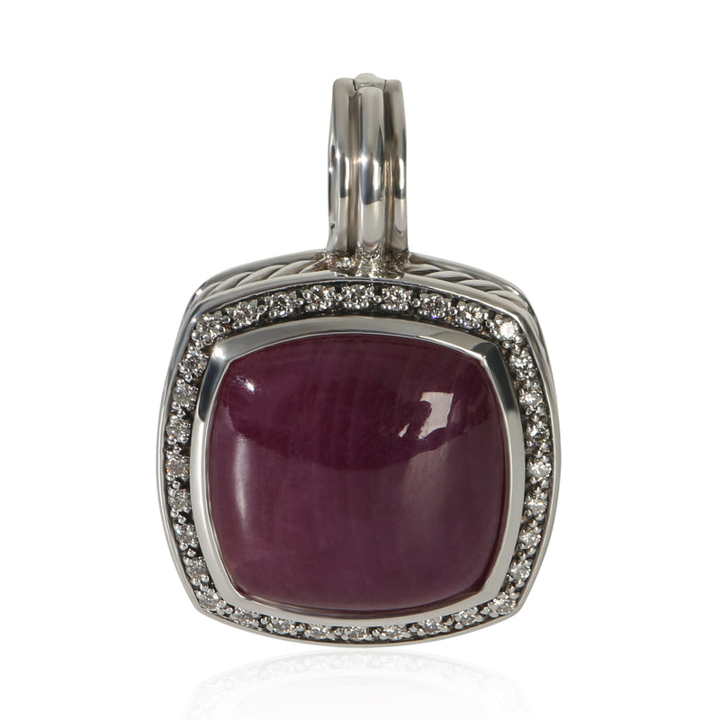 David Yurman Sterling Silver Ruby and Diamond Moonlight Ice Albion Pendant fv