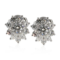 Tiffany & Co. Platinum Diamond Victoria Cluster Earrings fv
