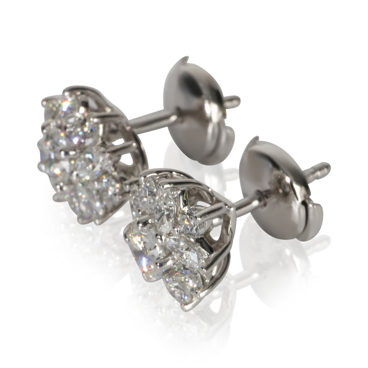 Tiffany & Co. Platinum Diamond Victoria Cluster Earrings pv