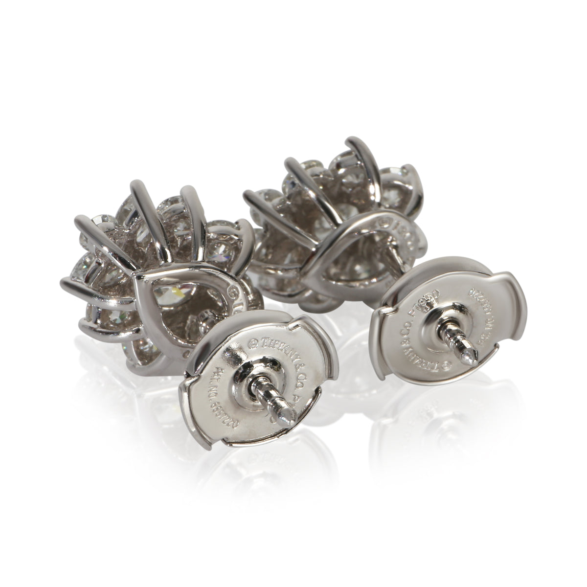 Tiffany & Co. Platinum Diamond Victoria Cluster Earrings sv