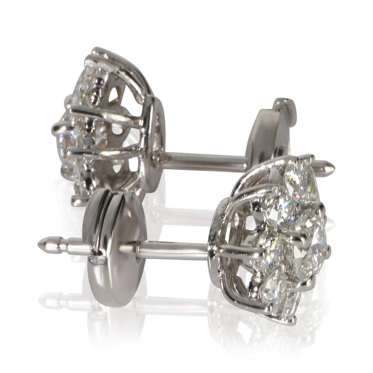 Tiffany & Co. Platinum Diamond Victoria Cluster Earrings av