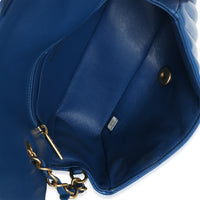 Chanel Blue Lambskin Chevron Mini Rectangular Flap Bag Handbag av
