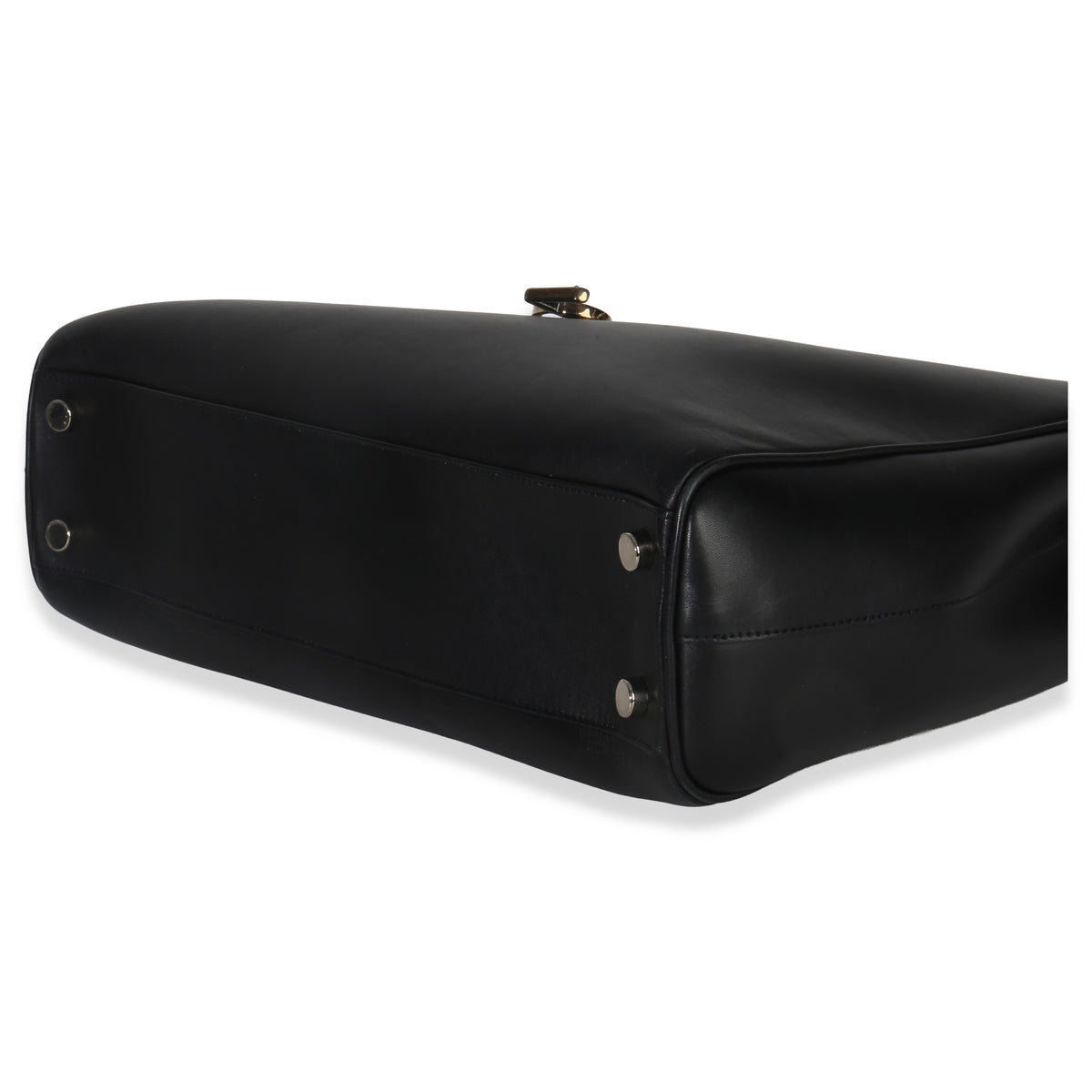 Saint Laurent Black Smooth Leather Cassandre Tote Bag Handbag box