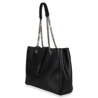 Saint Laurent Black Smooth Leather Cassandre Tote Bag Handbag sv
