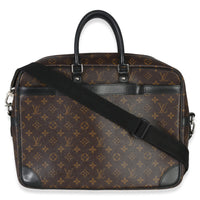Louis Vuitton Black Monogram Canvas Porte Documents Briefcase Handbag bv