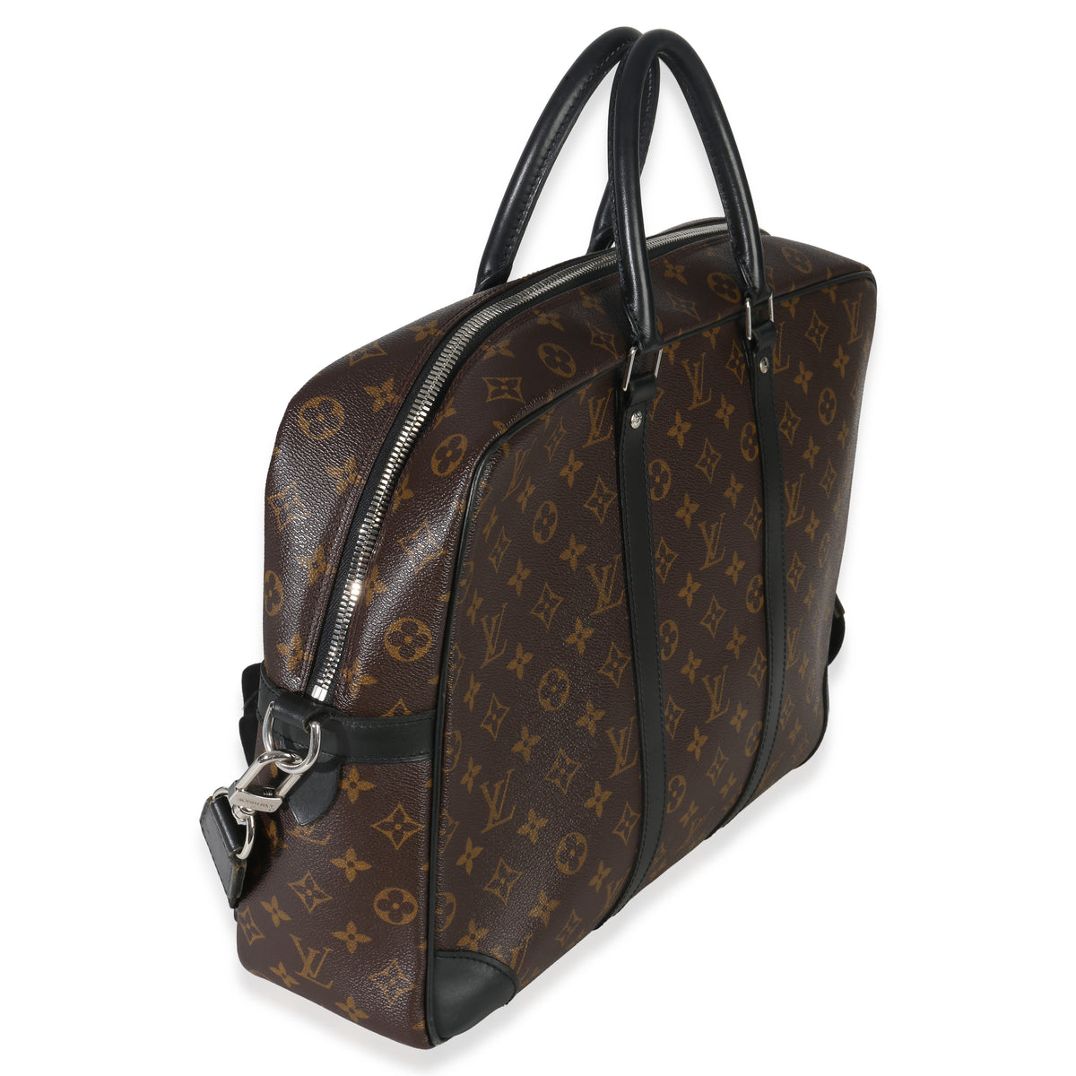 Louis Vuitton Black Monogram Canvas Porte Documents Briefcase Handbag pv