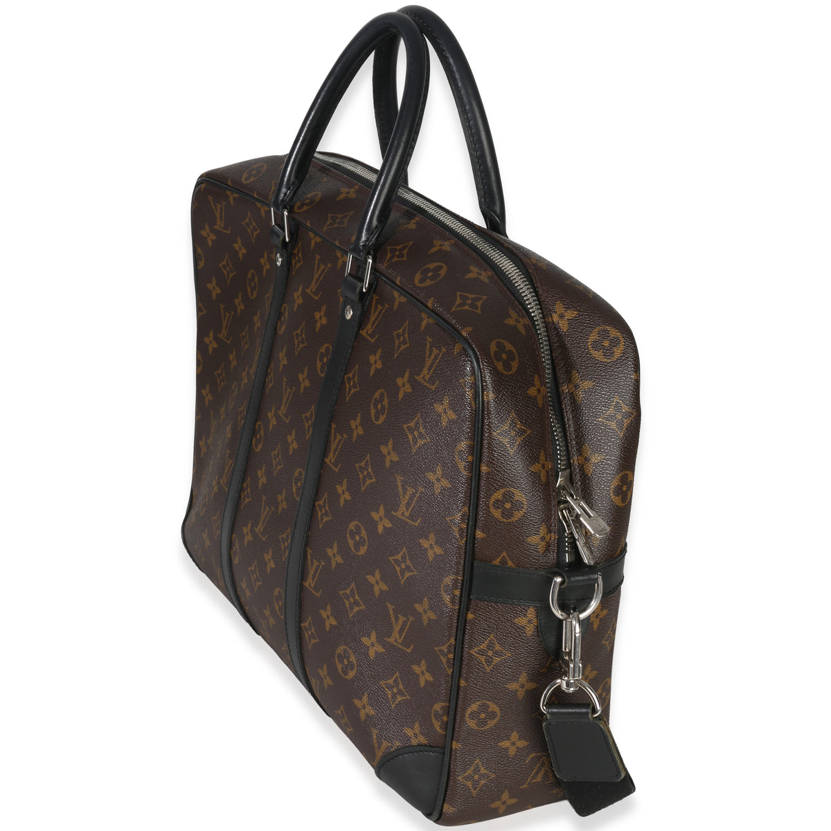 Louis Vuitton Black Monogram Canvas Porte Documents Briefcase Handbag sv