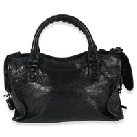 Balenciaga Black Agneau Classic Hardware Mini City Bag Handbag stamp