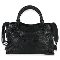 Balenciaga Black Agneau Classic Hardware Mini City Bag Handbag sv