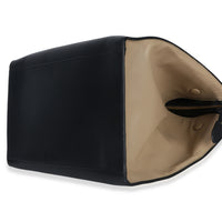 Celine Blue Black Cream Suede Grained Calfskin Small Trapeze Bag Handbag box