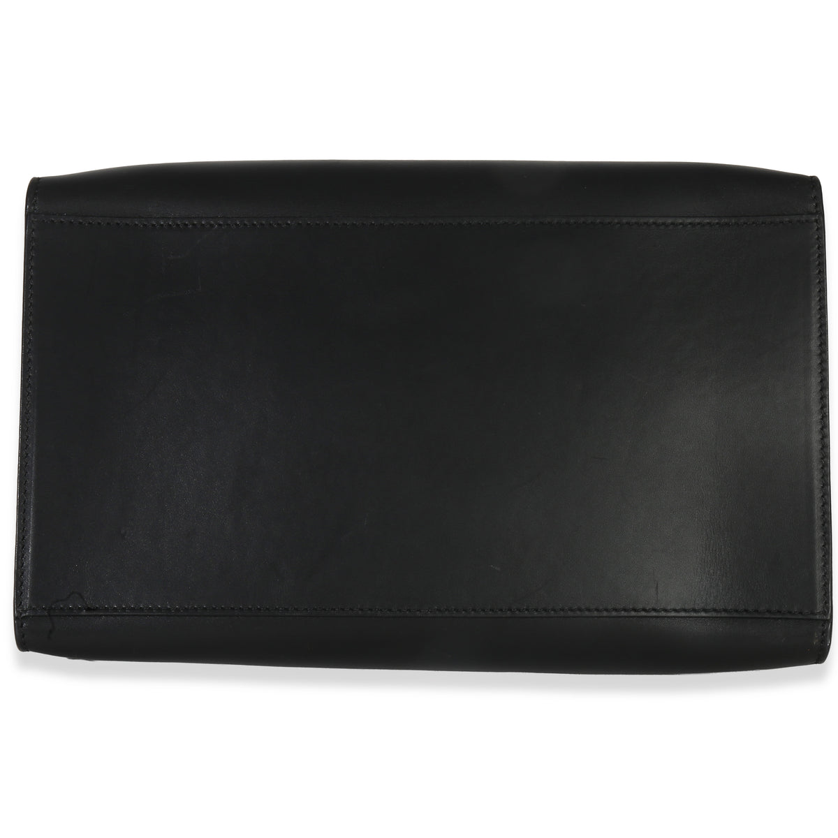 Celine Blue Black Cream Suede Grained Calfskin Small Trapeze Bag Handbag stamp