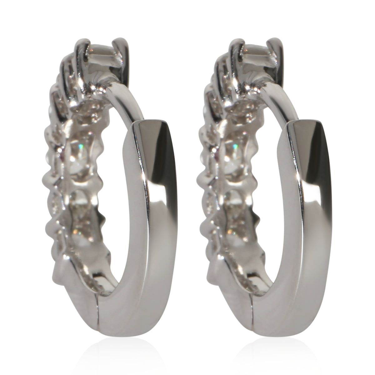 Roberto Coin White Gold Diamond Huggie Earrings bv