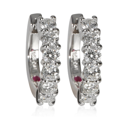 Roberto Coin White Gold Diamond Huggie Earrings fv