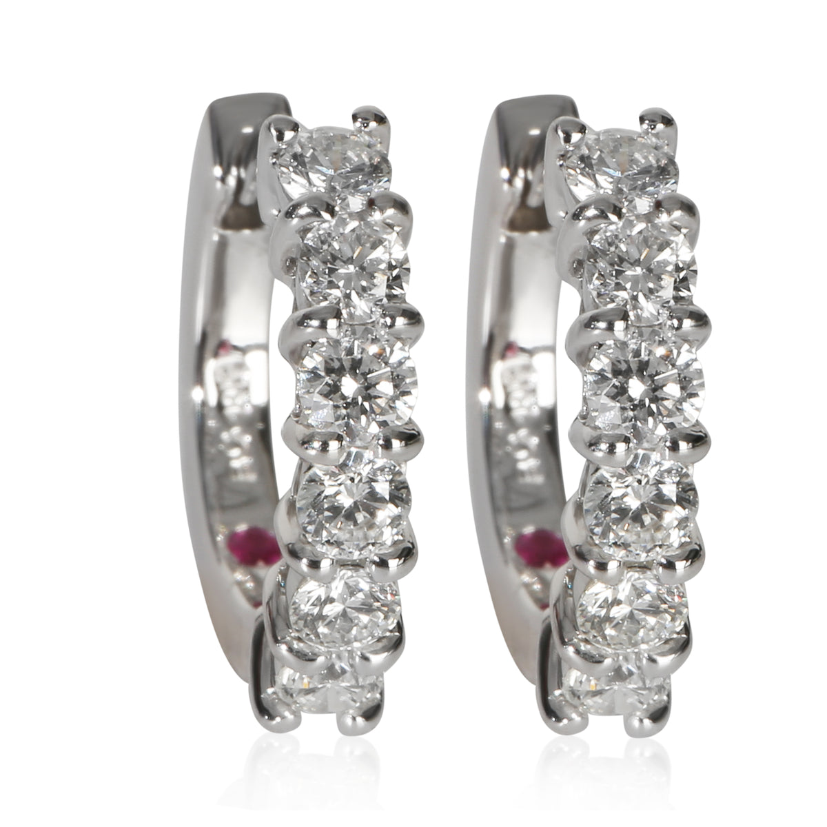 Roberto Coin White Gold Diamond Huggie Earrings fv