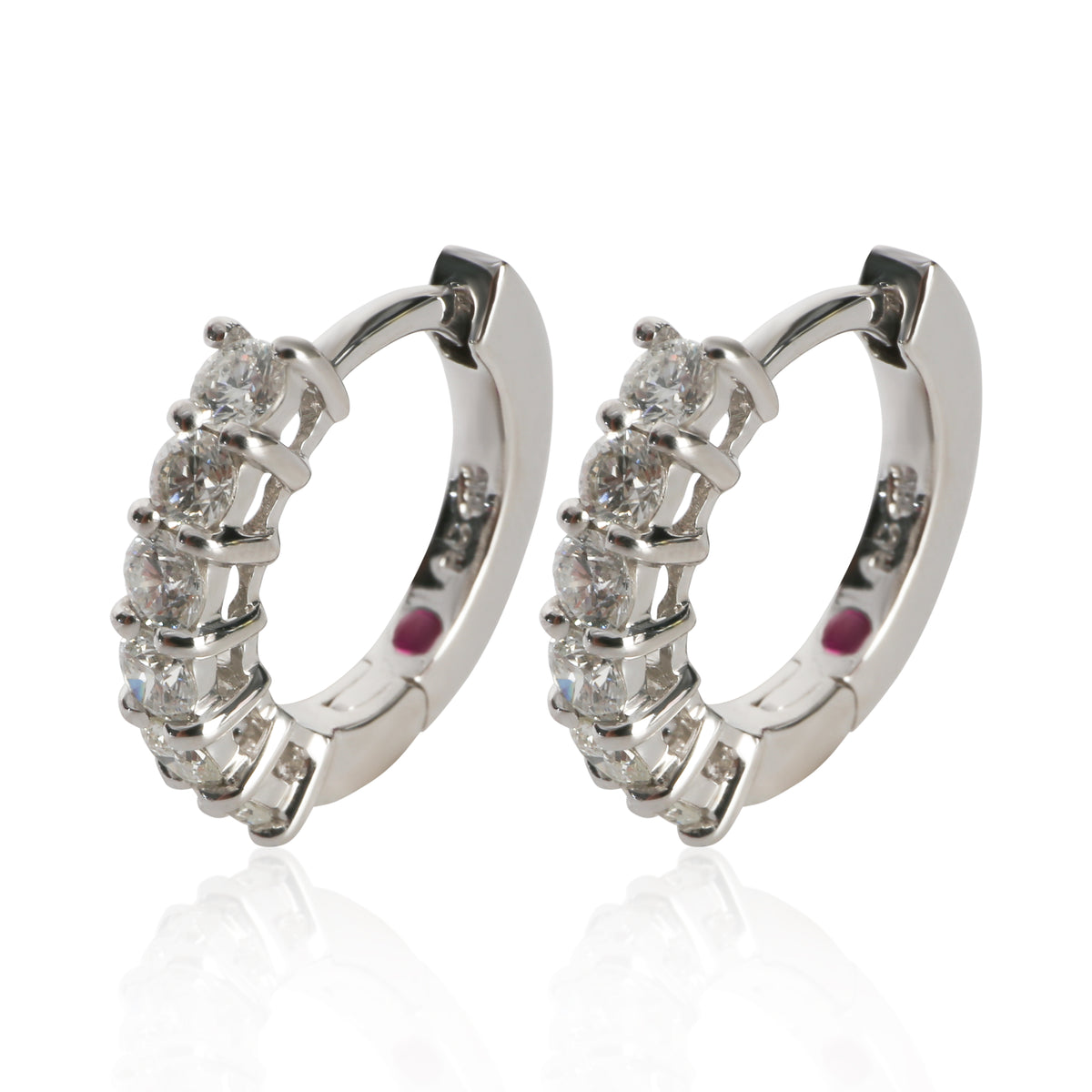Roberto Coin White Gold Diamond Huggie Earrings sv