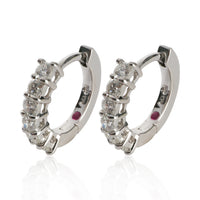 Roberto Coin White Gold Diamond Huggie Earrings sv