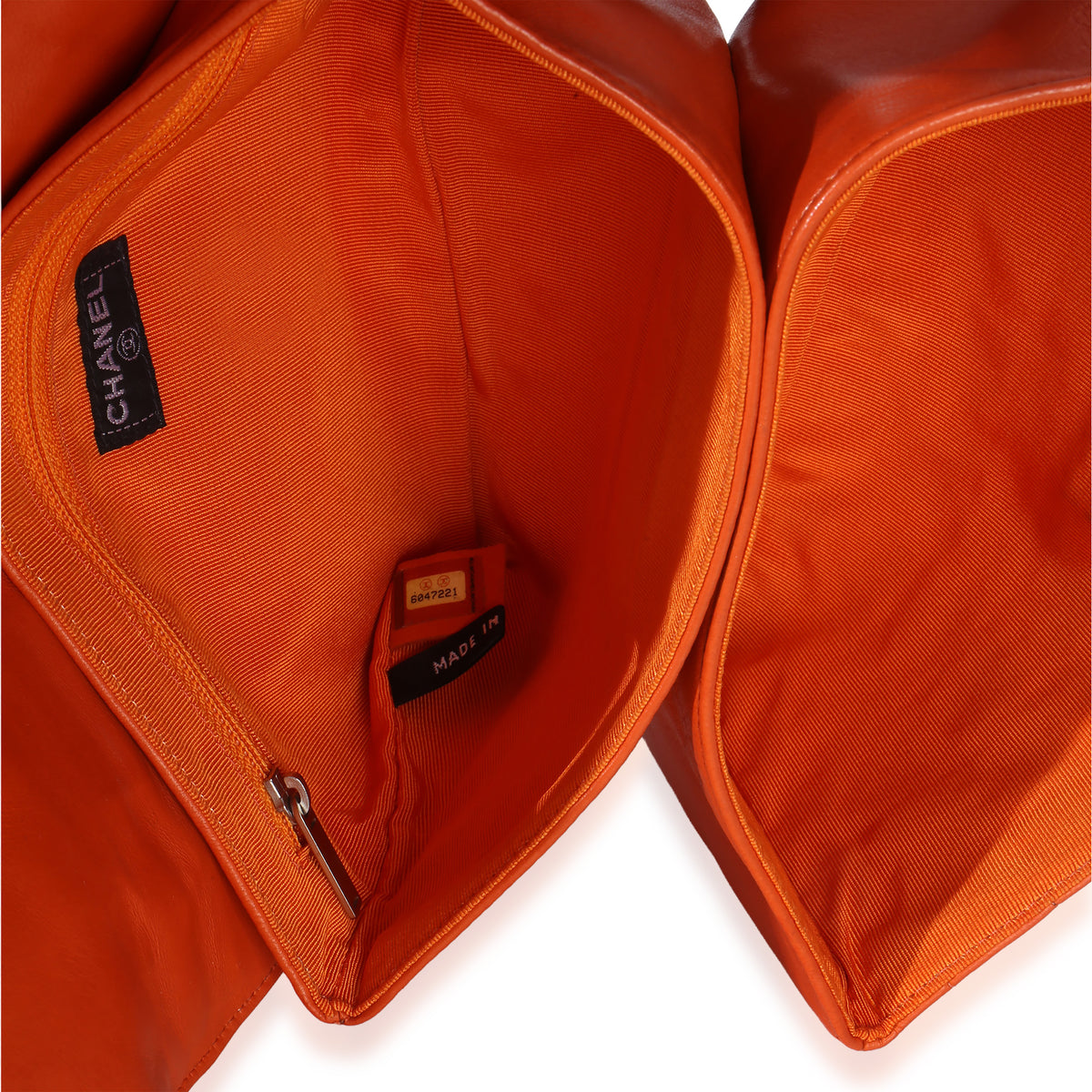 Chanel Orange Quilted Lambskin Chocolate Bar Mademoiselle Flap Handbag av