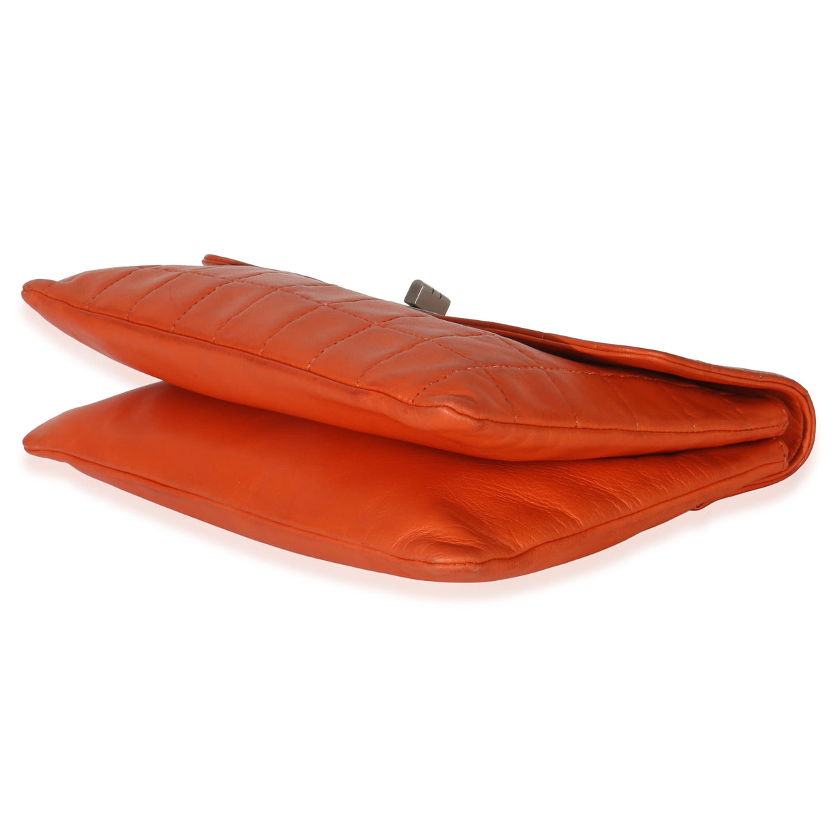 Chanel Orange Quilted Lambskin Chocolate Bar Mademoiselle Flap Handbag box