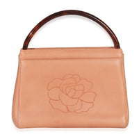 Chanel Vintage Pink Lambskin Camellia Tortoise Top Handle Bag Handbag id
