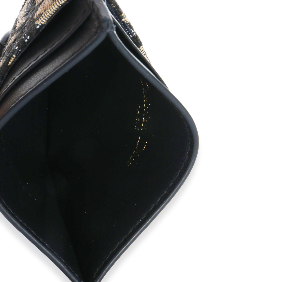Christian Dior Navy Oblique Logo Card Holder Wallet av