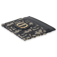 Christian Dior Navy Oblique Logo Card Holder Wallet box