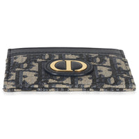 Christian Dior Navy Oblique Logo Card Holder Wallet stamp