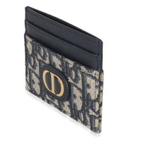 Christian Dior Navy Oblique Logo Card Holder Wallet sv