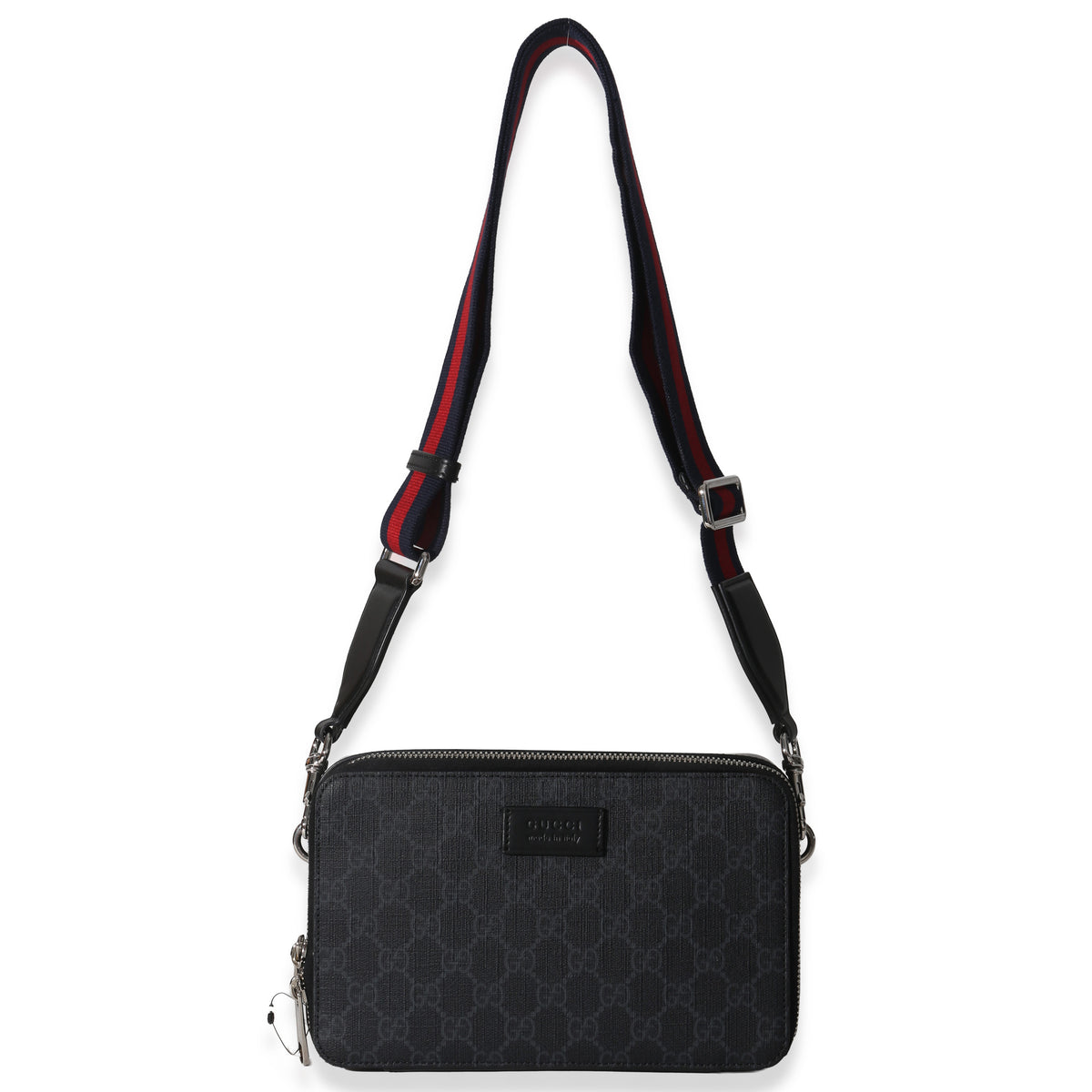 Gucci Black GG Supreme Canvas Web Small Crossbody Bag Handbag av