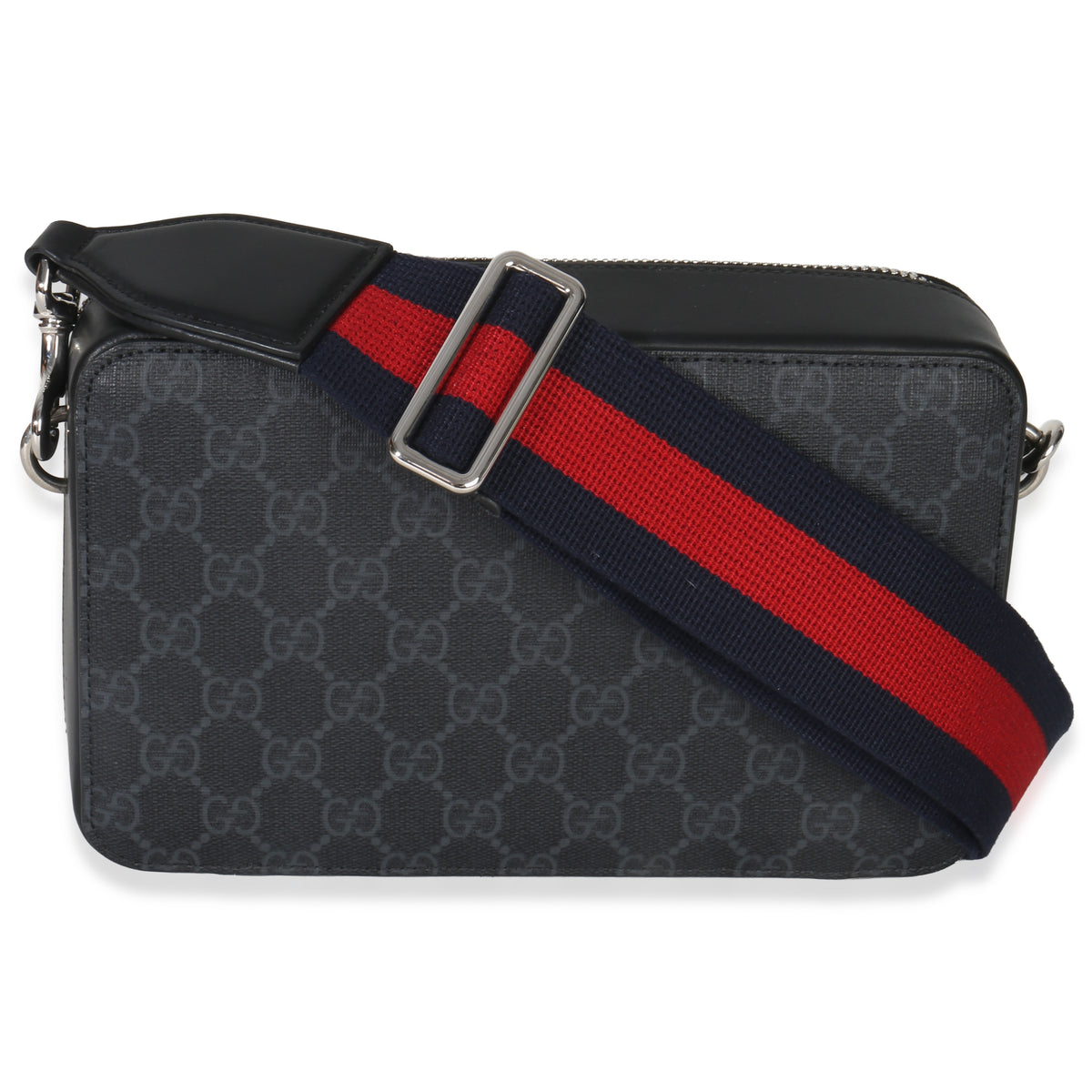 Gucci Black GG Supreme Canvas Web Small Crossbody Bag Handbag bv