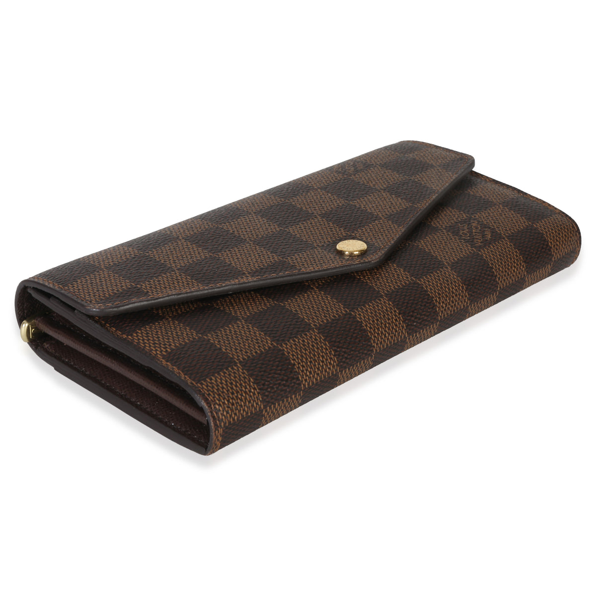 Louis Vuitton Damier Ebene Canvas Sarah Wallet Wallet clasp