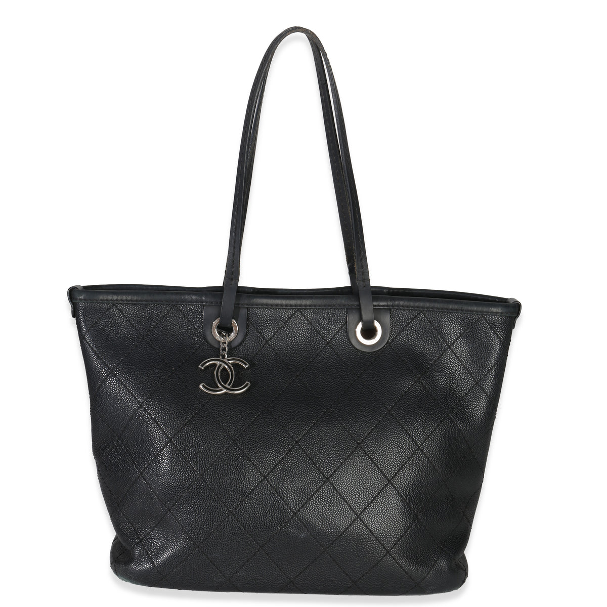 Chanel Black Quilted Caviar Large Shopping Fever Tote Handbag id