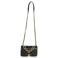 Chanel Black Quilted Lambskin Small Colour Match Flap Bag Handbag av