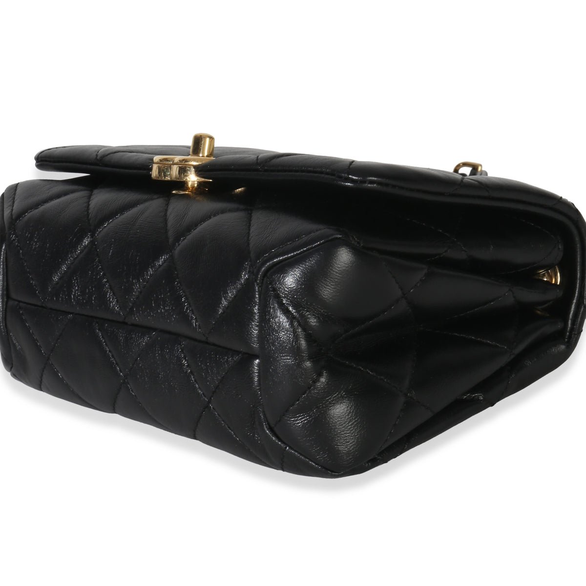 Chanel Black Quilted Lambskin Small Colour Match Flap Bag Handbag box
