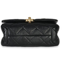 Chanel Black Quilted Lambskin Small Colour Match Flap Bag Handbag stamp
