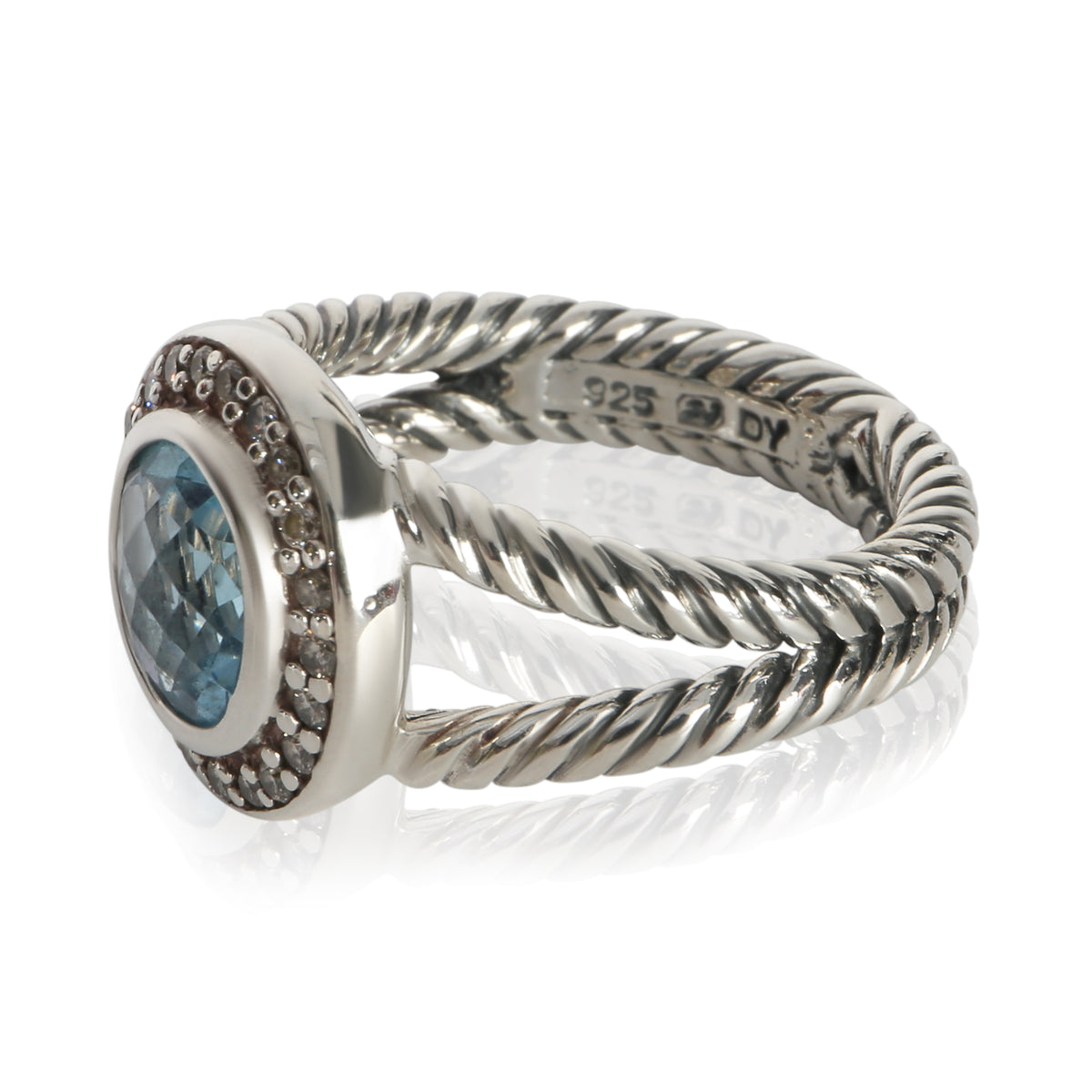 David Yurman Sterling Silver Topaz and Diamond Cerise Ring sv