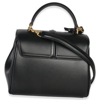 Celine Black Satinated Calfskin Mini 16 Top Handle Bag Handbag bv