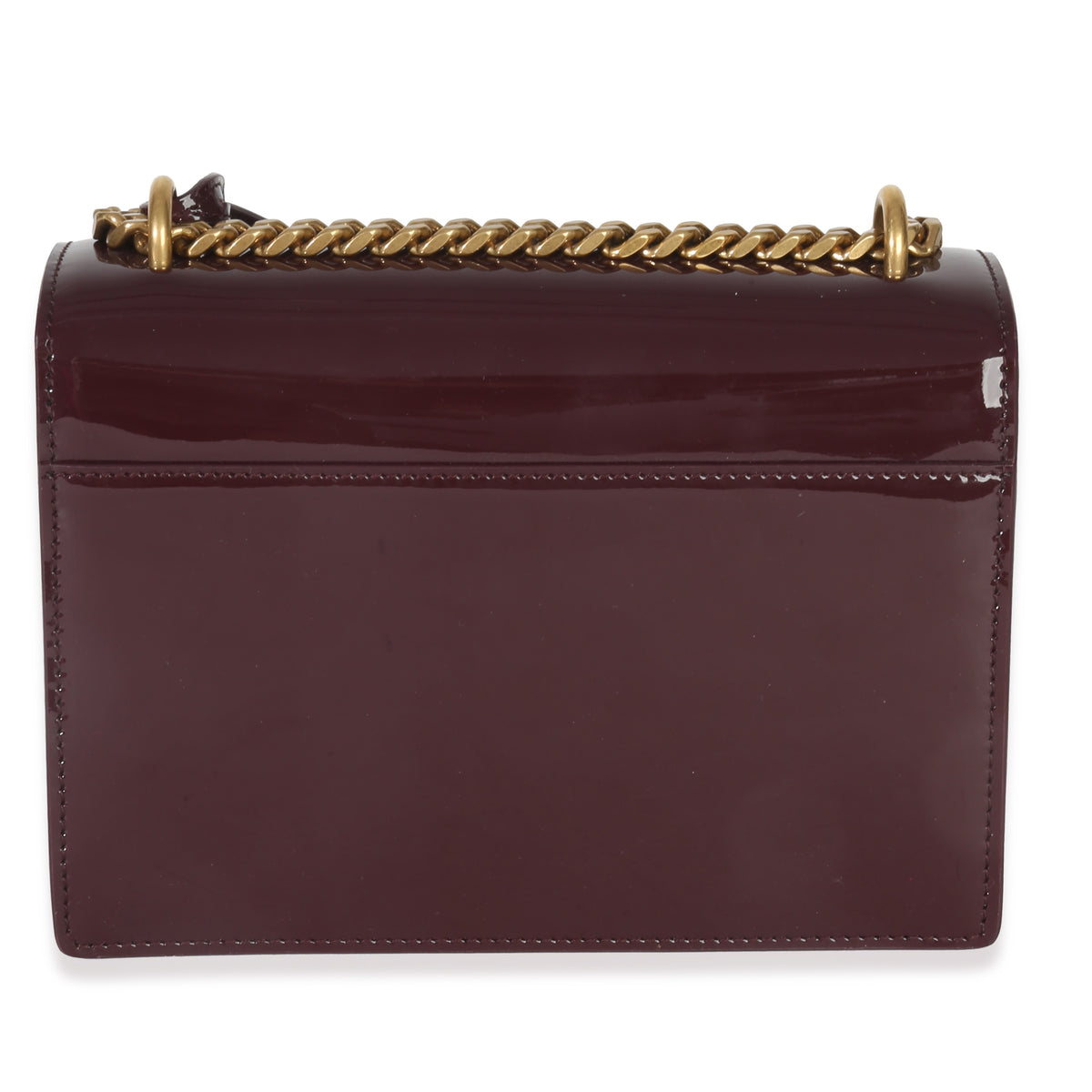 Saint Laurent Red Wine Patent Monogram Small Sunset Bag Handbag bv