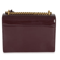 Saint Laurent Red Wine Patent Monogram Small Sunset Bag Handbag bv