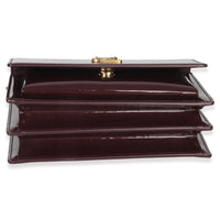 Saint Laurent Red Wine Patent Monogram Small Sunset Bag Handbag stamp