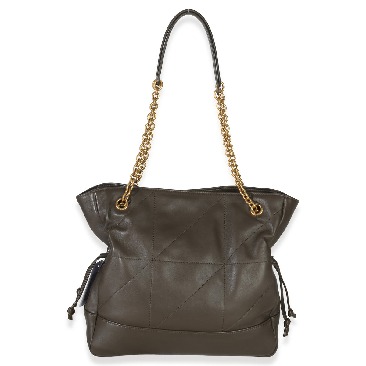 Saint Laurent Olive Quilted Lambskin Jamie Small Shopping Tote Handbag bv