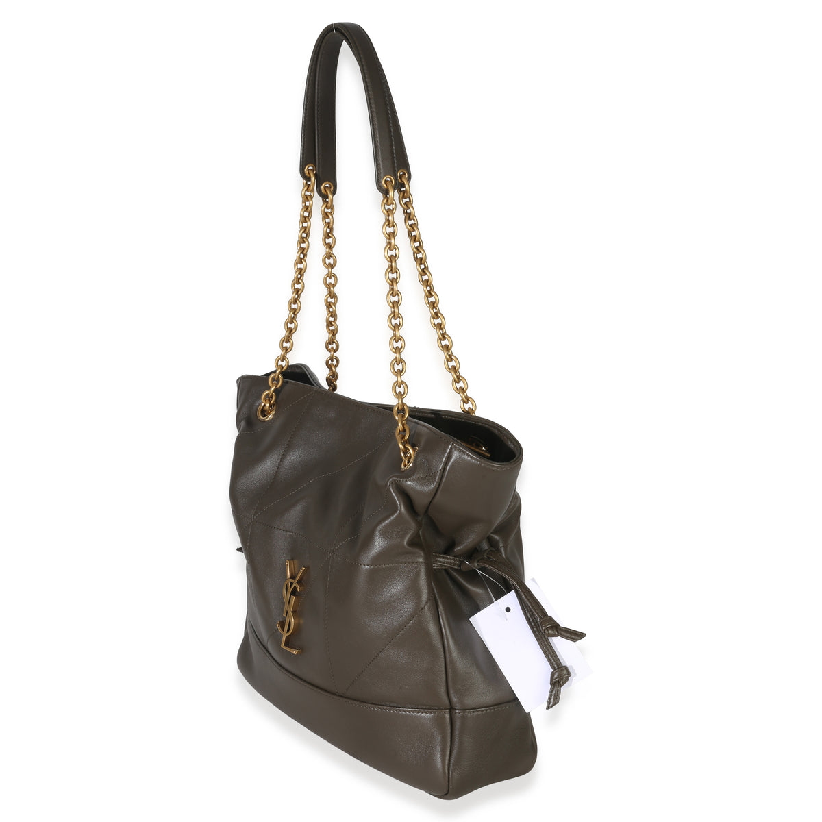 Saint Laurent Olive Quilted Lambskin Jamie Small Shopping Tote Handbag sv