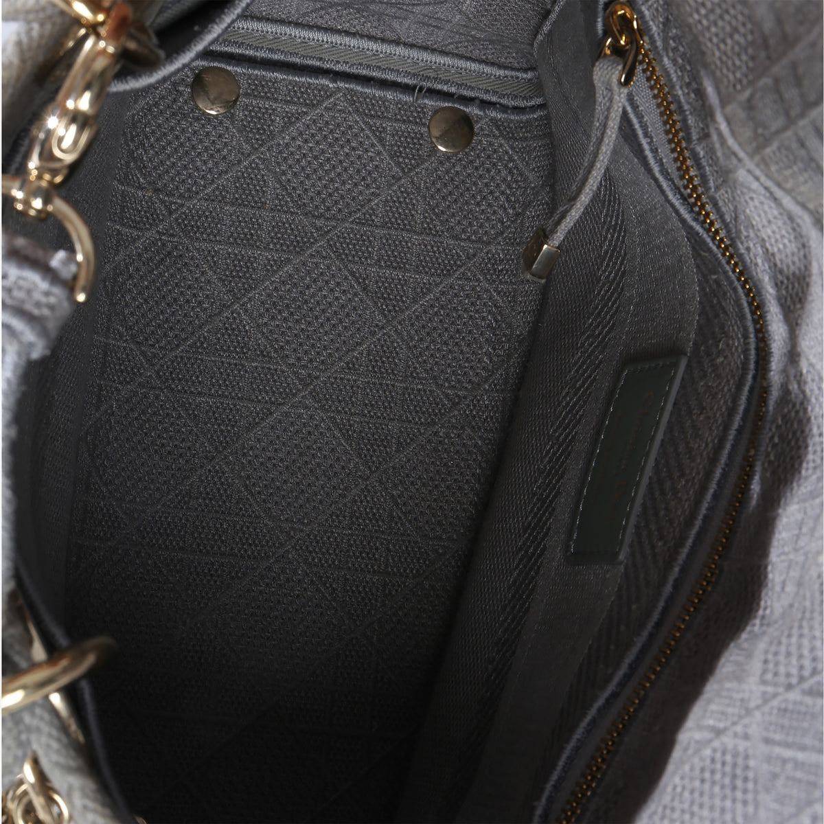 Christian Dior Gray Canvas Cannage Embroidered Medium Lady D Lite Bag Handbag ad1