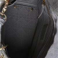 Christian Dior Gray Canvas Cannage Embroidered Medium Lady D Lite Bag Handbag ad1